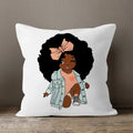 Axyaa Cartoon Girl Pillow Case: Soft Short Plush Cushion Cover for Sofa & Home Decor