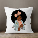 Axyaa Cartoon Girl Pillow Case: Soft Short Plush Cushion Cover for Sofa & Home Decor
