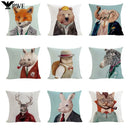 Axyaa Animal Clothes Cushion Cover – Cat Fox Bear Elephant Pillowcase