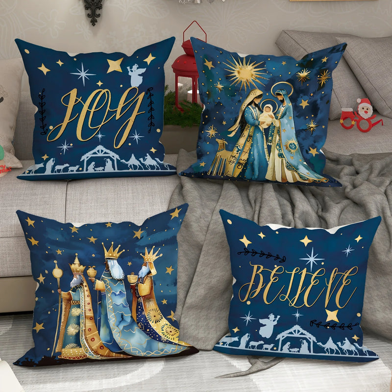 Axyaa Christmas Pillowcase Set for Living Room Sofa and Bedroom Decoration