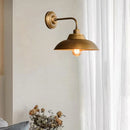 Axyaa White Ceramic Wall Light with E27 Bulb, Old Brass Finish