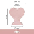 Axyaa Heart-shaped Pink Hearts Ceramic Vase: Home Decoration Flower Arrangement Ornaments