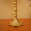 Axyaa Retro Brass Table Lamp with LED, Tassel Detail, and Fabric Lampshade for Home Decor