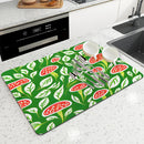 Axyaa Plant Leaf Absorbent Drying Mat for Kitchen Dishes & Cups