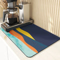 Axyaa Diatomite Kitchen Mat: Flowers Pattern Table Decor & Cup Holder