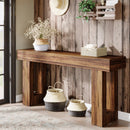 Axyaa Farmhouse Wood Console Table, 63-Inch Entryway Sofa Table for Hallway