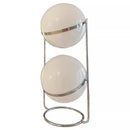 Axyaa Chrome Metal Acrylic Ball Floor Lamp White - Stylish Living Room Decor
