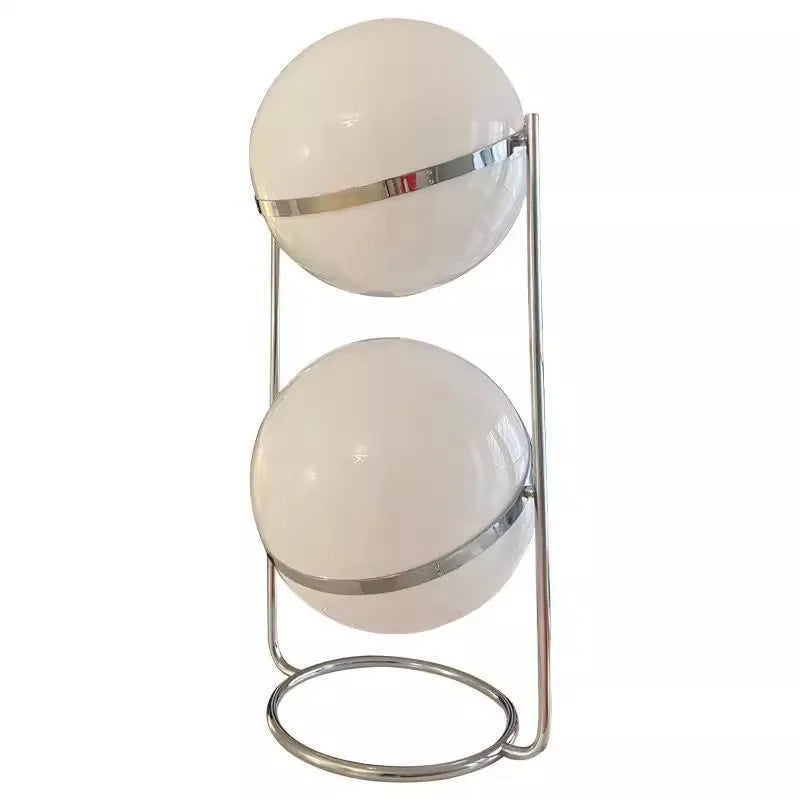 Axyaa Chrome Metal Acrylic Ball Floor Lamp White - Stylish Living Room Decor
