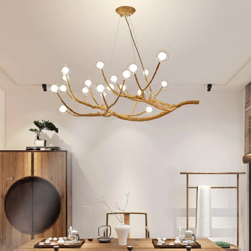 Axyaa Branches Chandelier: Resin LED Pendant Lights for Luxury Living Room Decor