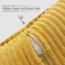 Axyaa Geometric Corduroy Pillowcase Yellow White Patchwork Splicing Home Decor
