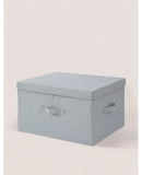 Axyaa Cotton Linen Storage Box with Lid: Large Capacity Organizer for Clothes, Toys, Socks
