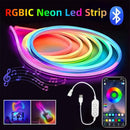 Axyaa USB Neon Strip Lights 1/2/3M RGBIC Bluetooth RGB Waterproof for Home Party