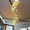 Axyaa Glass Pendant Stair Chandelier for Elegant Villa and Hotel Spaces