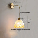Axyaa Amber Glass LED Wall Lamp with Pull Chain Switch