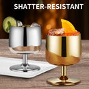 Axyaa Stainless Steel Wine Glass Set - High Sense Bartending Cocktail Tableware