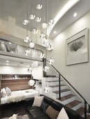 Axyaa Modern Crystal Staircase Chandelier: Luxury Indoor Hanging Lighting.