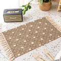Axyaa Nordic Ethnic Tassel Rug: Cotton Linen Woven Mat for Bedroom, Living Room Decor