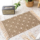 Axyaa Nordic Ethnic Tassel Rug: Cotton Linen Woven Mat for Bedroom, Living Room Decor