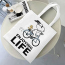 Axyaa Cartoon Dog Tote Bag - Foldable Shoulder Bag for Women and Students