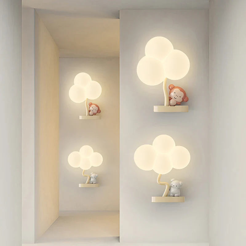 Axyaa Cloud Shape LED Wall Lamp: Baby Room Bedroom Eye Care Fixtures