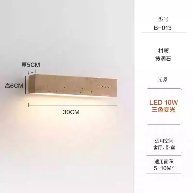 Axyaa Wabi Sabi Stone Wall Sconce Lamp for Bedroom & Living Room.