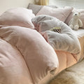 Axyaa Flannel Fleece Bedding Set: Duvet Cover, Pillowcase, Sheet - Queen/Single Size