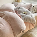 Axyaa Flannel Fleece Bedding Set: Duvet Cover, Pillowcase, Sheet - Queen/Single Size