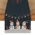 Axyaa Christmas Snowmen Snowflakes Table Runner for Kitchen and Holiday Party