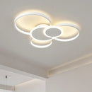 Axyaa Modern Circles LED Dimmable Chandelier: Minimalist Nordic Lighting for Bedroom and Living Room