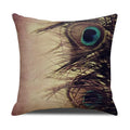 Axyaa Peacock Print Linen Cotton Pillow Cover for Home Decor & Sofa Accent