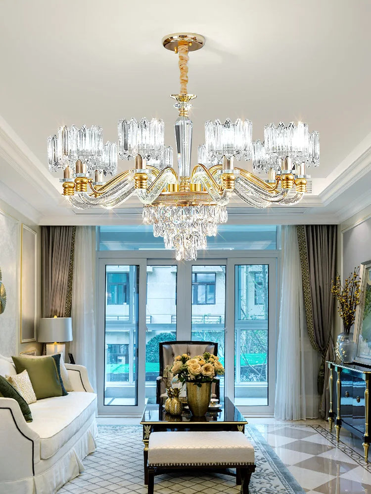 Axyaa Crystal Chandelier for Elegant Living Spaces