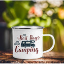 Enamel Mountain Mug with Handle by Axyaa. Best Camping Gift for Outdoor Lovers