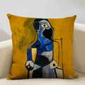 Pablo Picasso Abstract Art Cushion Cover 45x45cm Beige Linen Axyaa Brand