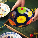 Axyaa Hand-Painted Ceramic Vegetable Deep Plate for Breakfast and More