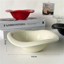 Axyaa Wave Shaped Salad Bowl Saucer, Cream Color, Dishwasher Safe