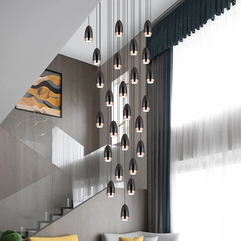 Axyaa Modern LED Chandelier - Designer Villa Pendant Mini Lamp for Kitchen and Living Room