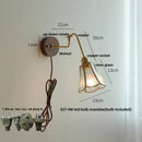 Axyaa Tiffany Style Shell Glass LED Wall Light with Copper Arm