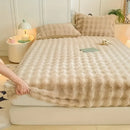 Axyaa Plush Fluffy Fitted Bed Sheet Mattress Topper - Single Double Simmons Cover