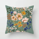 Axyaa Floral Flower Print Sofa Cushion Cover - Simple Pillow Cover