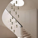 Axyaa Modern Spiral Staircase Pendant Light Crystal Restaurant Creative Minimalist