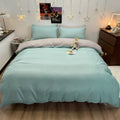Axyaa Solid Color 4-Piece Bedding Set - Quilt Cover, Bed Sheet, Student Dorm 3-Piece Set