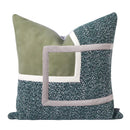 Axyaa Geometric Stitching Cushion - Gray-Green Living Room Sofa Decor