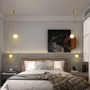 Axyaa Glass Ball Vertical Chandelier - Nordic Geometric Pendant Light
