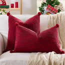 Axyaa Christmas Red Sequined Elk Plush Throw Pillowcase for Festive Home Decor