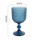 Axyaa Spiral Floral Embossed Goblet Set - 300ml Vintage Wine Glasses Cozy Collection