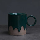 Axyaa Coarse Pottery Glazed Coffee Cup and Saucer Set, 200ML