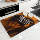 Axyaa Halloween Skull Kitchen Mat Absorbent Antiskid Draining Quick Dry Tableware Pad