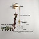 Axyaa Glass LED Wall Light Adjustable Modern Copper Bedside Lamp