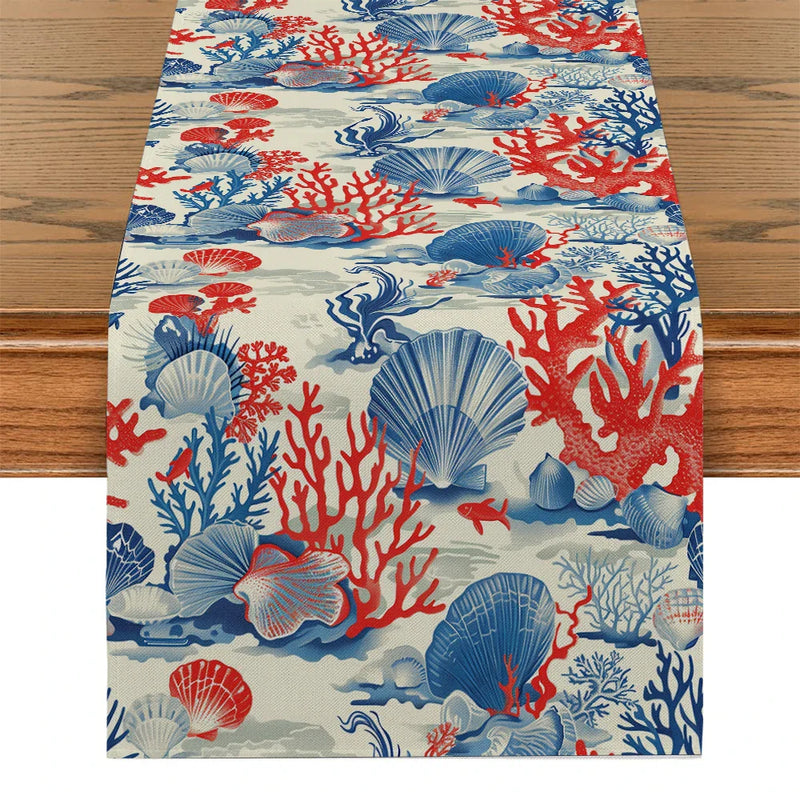 Axyaa Coral Table Runner for Rustic Dining Decor - Wedding Party Home Coffee Hotel