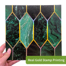 Luxury Green Gilded Marble PVC Tile for Modern Home Decor by Axyaa